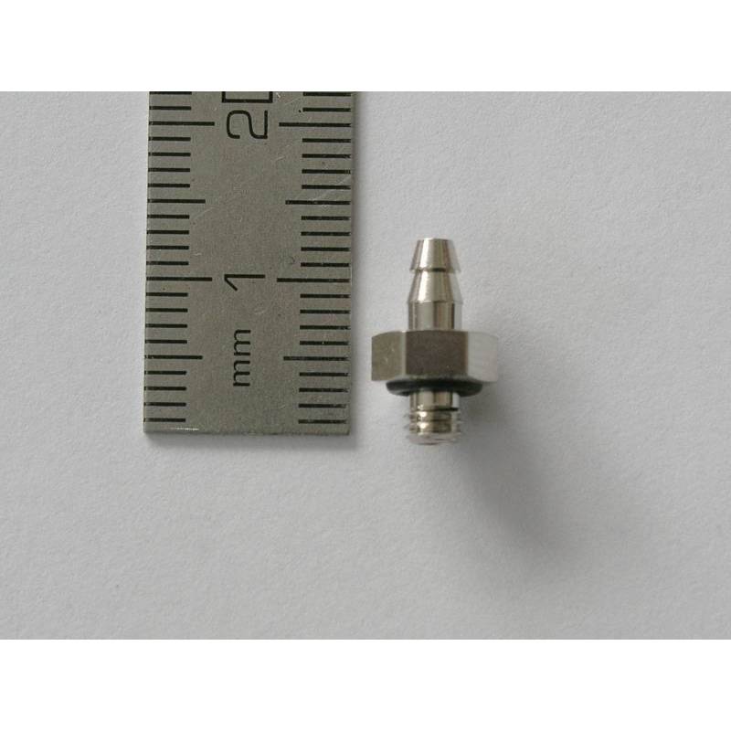 Raccord hydraulique droit M4 Ø2.5mm  pour durite de Ø4mm Leimbach H062