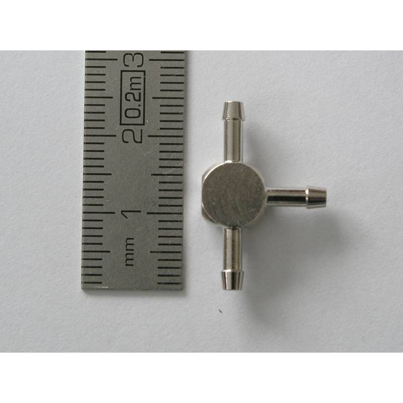 Raccord hydraulique en T Ø2.5 mm pour durite de Ø4mm Leimbach H017