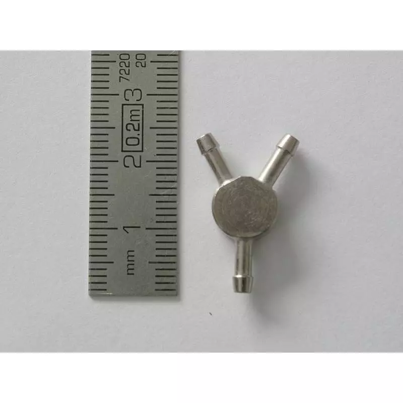 Raccord hydraulique en Y Ø2.5 pour durite de Ø4mm Leimbach H015