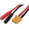 Cordon adaptateur XT60 femelle et Ø4mm "banane" femelle - Robbe 46183