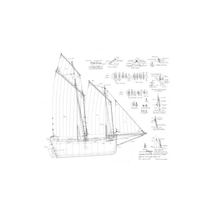 MRB Blueprint "Belle de Vilaine" 1/12 Classic Sailboat
MRB-PL-2023