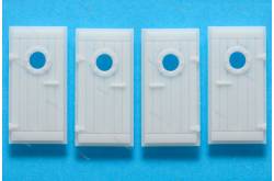 4 wood-look doors with porthole round left and right 37x17mm - TecniModel