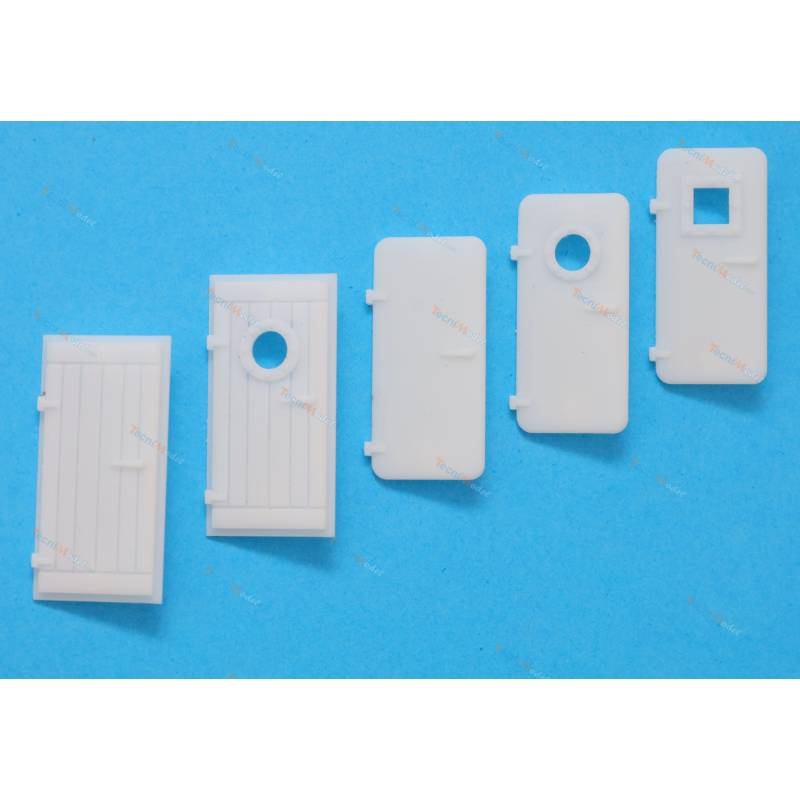 Déclinaison des 5 modèles de portes disponibles au catalogue TecniModel
