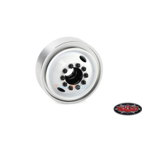 Pack de jantes tôle blanches old-school pour camion Tamiya 4x2 1/14 - RC4WD Diesel