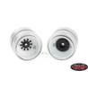 Pack of old-school white sheet metal wheels for Tamiya 4x2 truck 1/14 - RC4WD Diesel