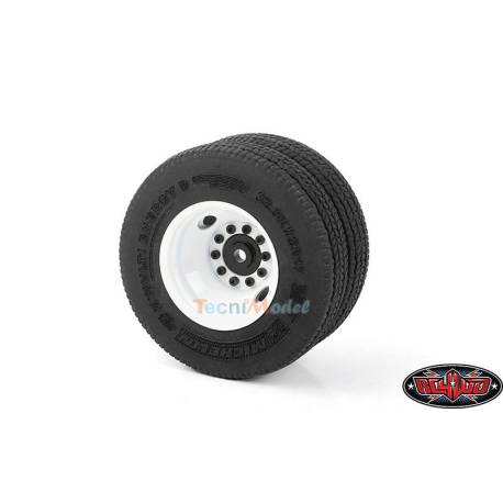 Pack of old-school white sheet metal wheels for Tamiya 4x2 truck 1/14 ...