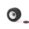 Pack of old-school white sheet metal wheels for Tamiya 4x2 truck 1/14 - RC4WD Diesel