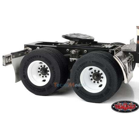 Pack of old-school white sheet metal wheels for Tamiya 4x2 truck 1/14 - RC4WD Diesel