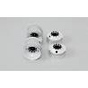 Pack of old-school white sheet metal wheels for Tamiya 4x2 truck 1/14 - RC4WD Diesel