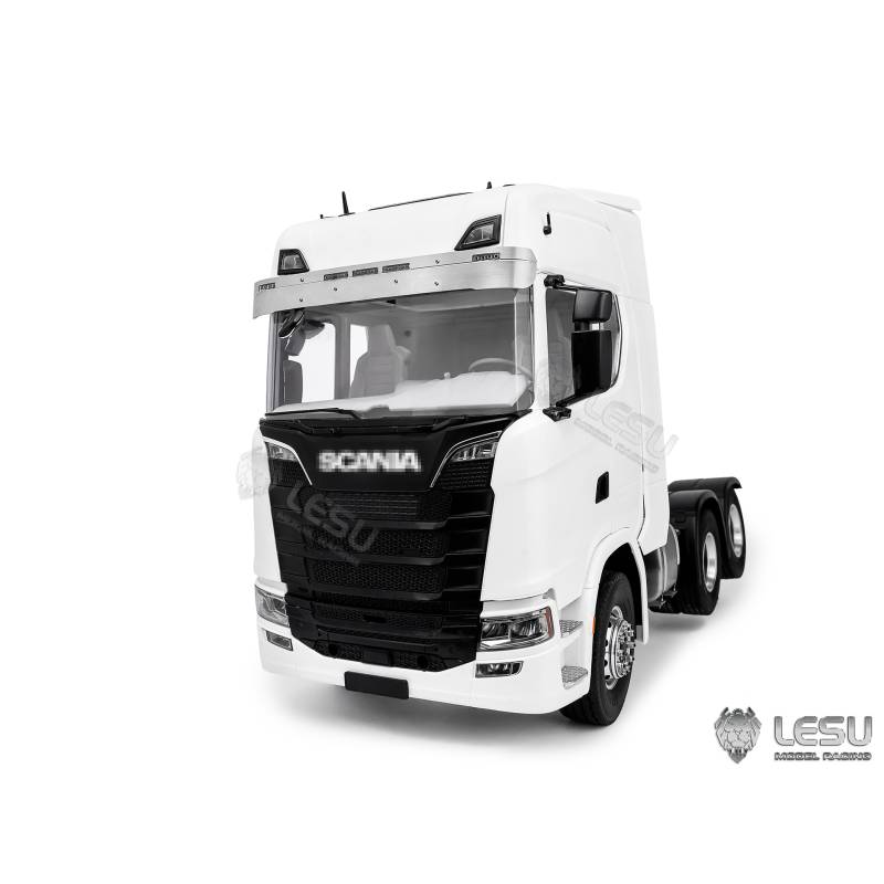 Stainless steel visor with lights for Scania S Tamiya 1/14 - LESU S-1254-E
