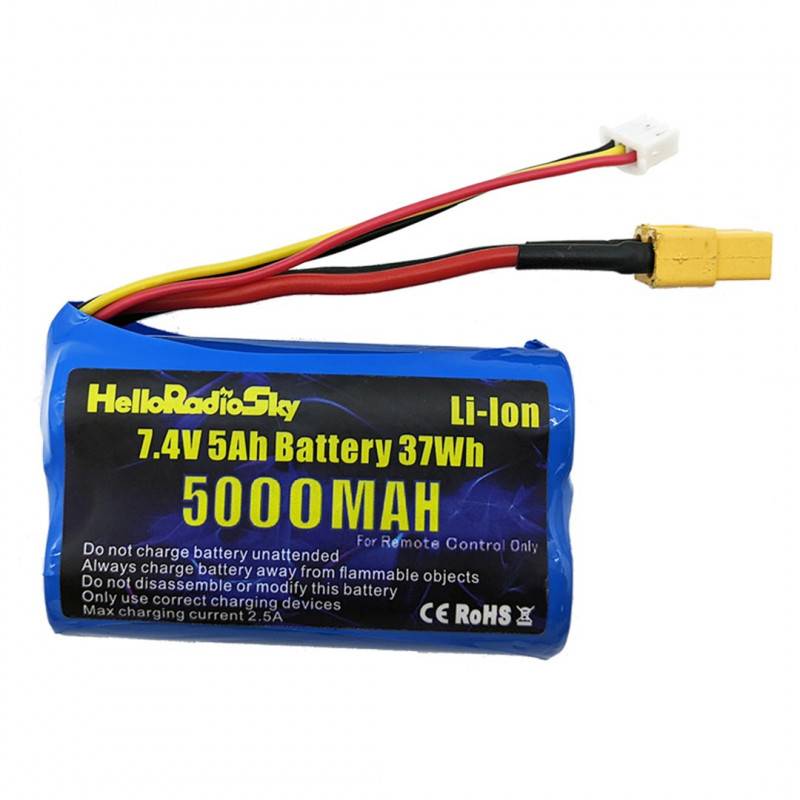 7.4V 5000mAh Li-Ion battery with XT-30 socket - Scientific France Z01HR3000 - HelloRadio HR3000