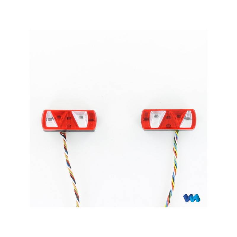 2 Feux arrière 5 chambres avec leds pour remorque 7,2V - 12V - Veroma 191541
