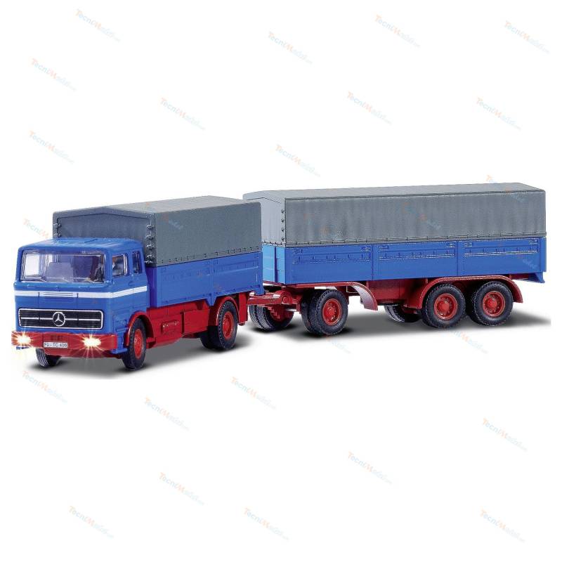 Radio-controlled truck Carson 1:87 MB 1620 with tarpaulin and trailerCarson 500504157