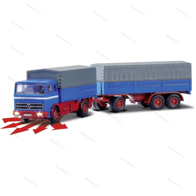Radio-controlled truck Carson 1:87 MB 1620 with tarpaulin and trailerCarson 500504157