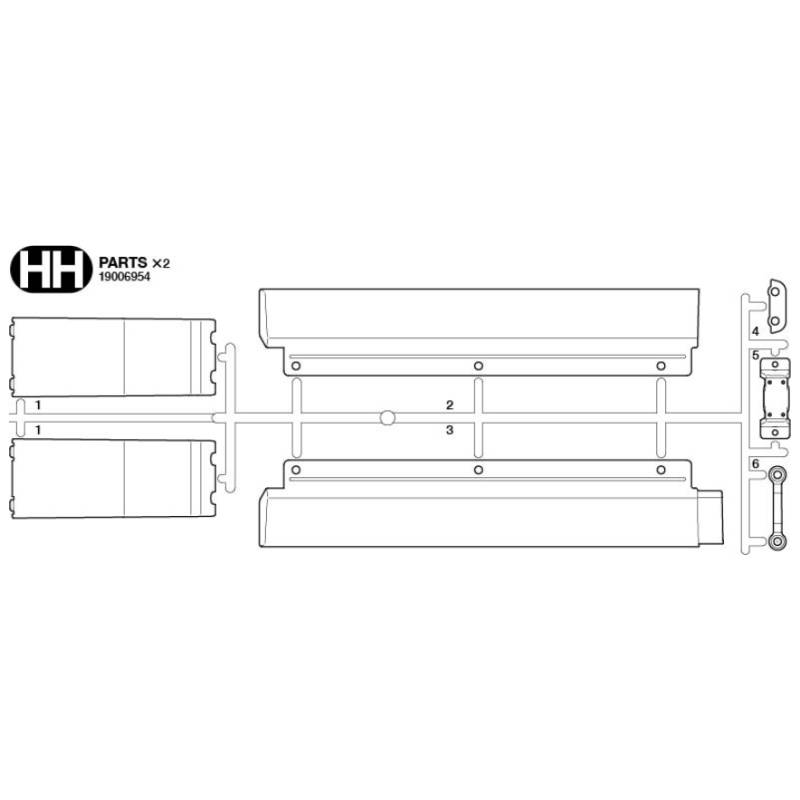2x Tamiya HH parts for Arocs 8x4 tipper 56366 - Tamiya 9006954