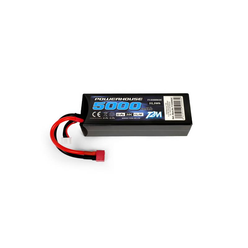 1 Accu LiPo 3S 11,1V 50C 5000mAh coque rigide - T2M T1350003C