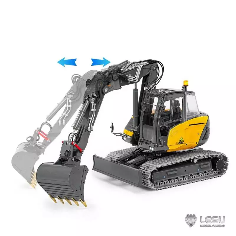 Excavatrice hydraulique RC compacte Aoue MC15 1/14 LESU en kit PEINT - LESU BA-B0042-KIT-S