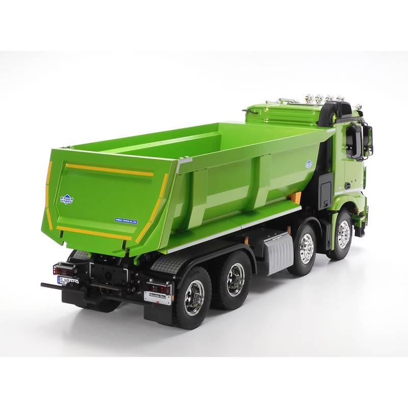 Camion RC Tamiya Mercedes Arocs 4151 porteur benne 8x4 en kit peint en Vert Candy brillant - Tamiya 47523