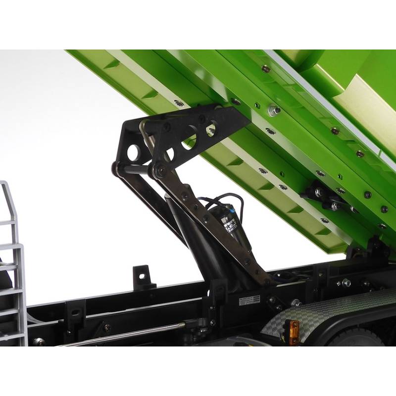 Camion RC Tamiya Mercedes Arocs 4151 porteur benne 8x4 en kit peint en Vert Candy brillant - Tamiya 47523