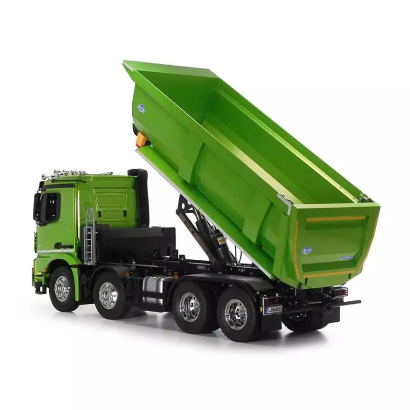 Camion RC Tamiya Mercedes Arocs 4151 porteur benne 8x4 en kit peint en Vert Candy brillant - Tamiya 47523