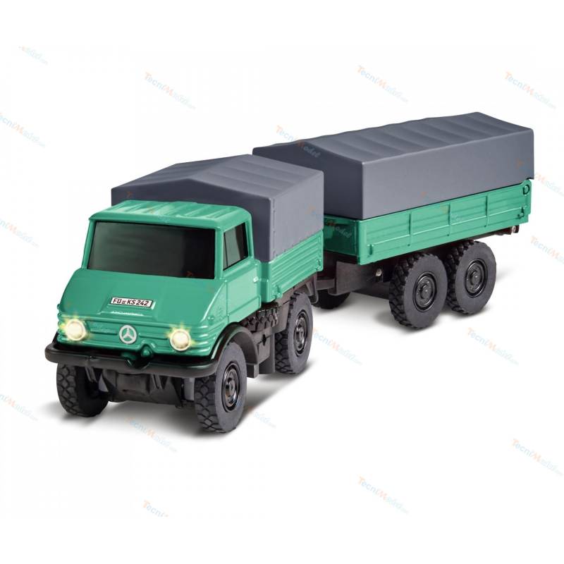 Camion RC Carson 1:87 Unimog U406 avec remorque