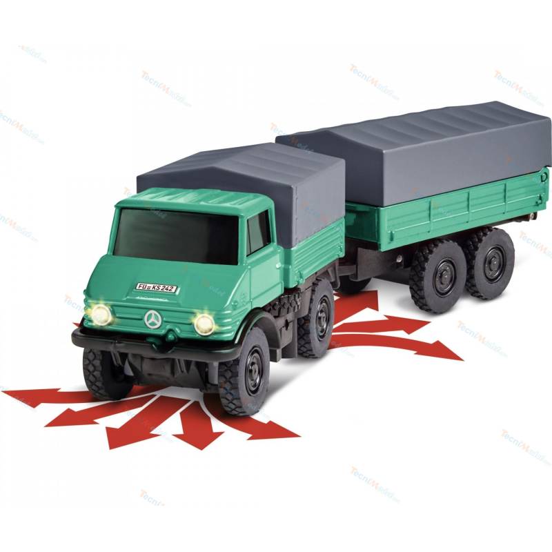 Camion RC Carson 1:87 Unimog U406 avec remorque
