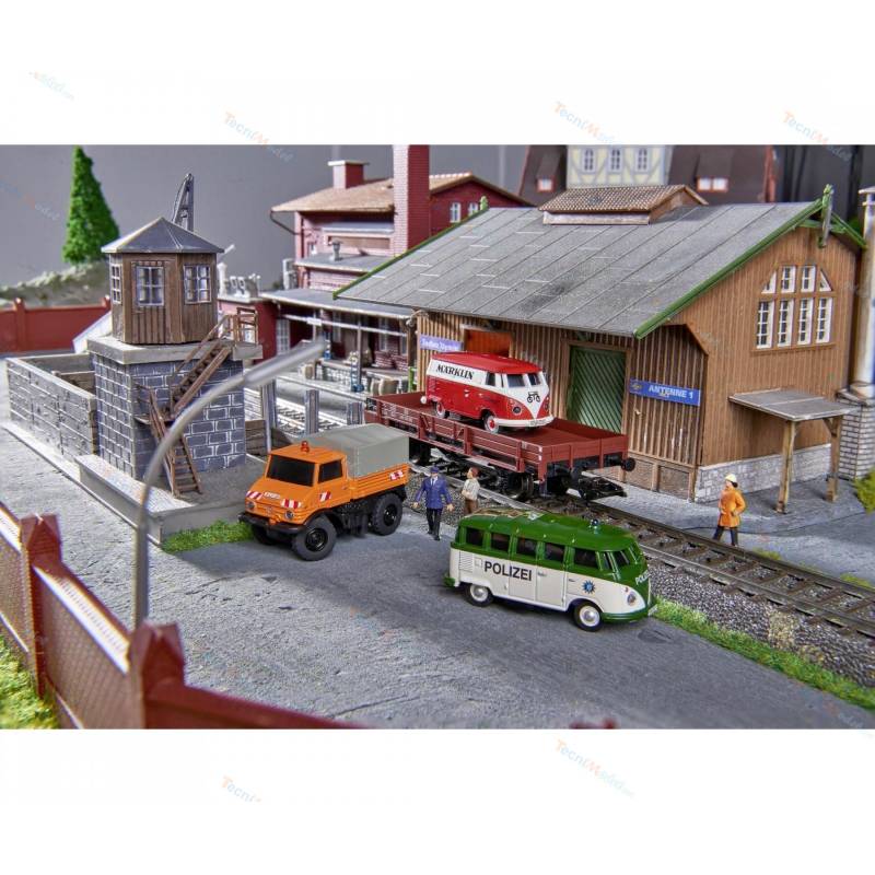 Camion RC Carson 1:87 Unimog U406 avec remorque