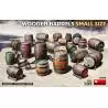 Lot de 20 fûts en bois de petite taille à l'échelle 1/35