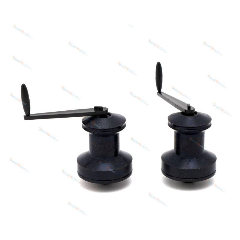 2 Winches Ø20mm with wire guide, metal and plastic - Graupner 2411