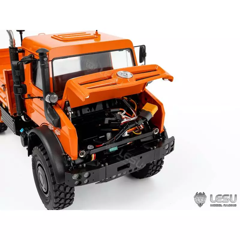 Camion RC tout-terrain U4023 4x4 1/14 Lesu en kit (peint en orange) - LESU MT-44023-KIT-S