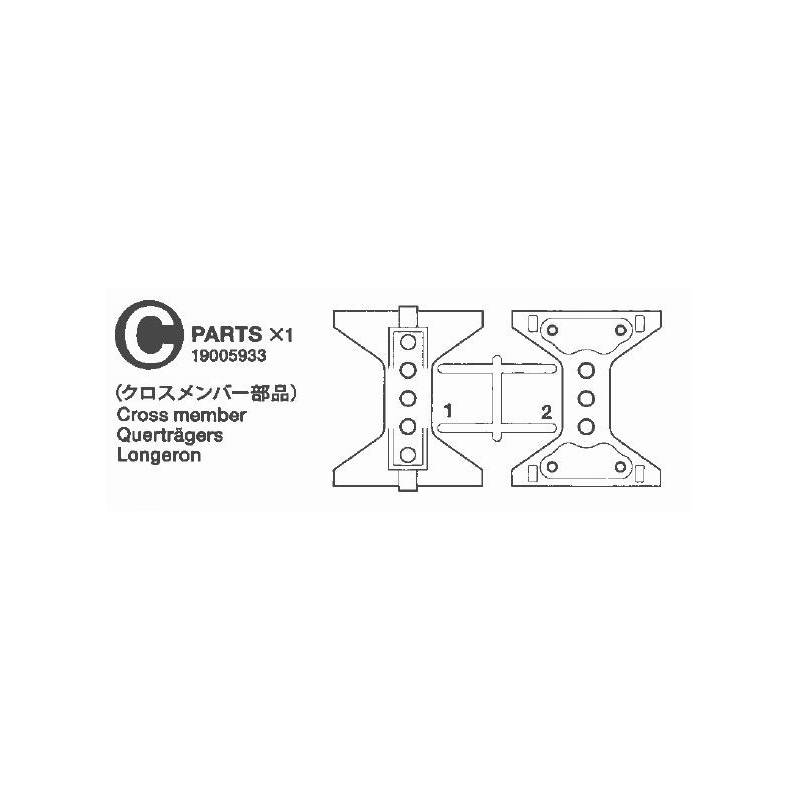 Grappe C traverse de châssis pour camions RC Tamiya 1/14 - Tamiya 9005933