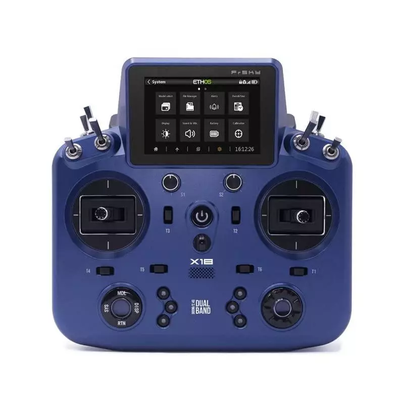 Radio FrSky Tandem X18 Bleue avec accu et mallette