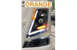 Pair of front lights for Tamiya Volvo FH16 with orange daytime running lights