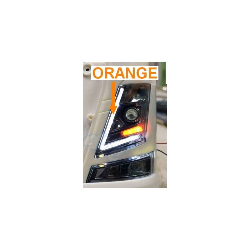 Pair of front lights for Tamiya Volvo FH16 with orange daytime running lights