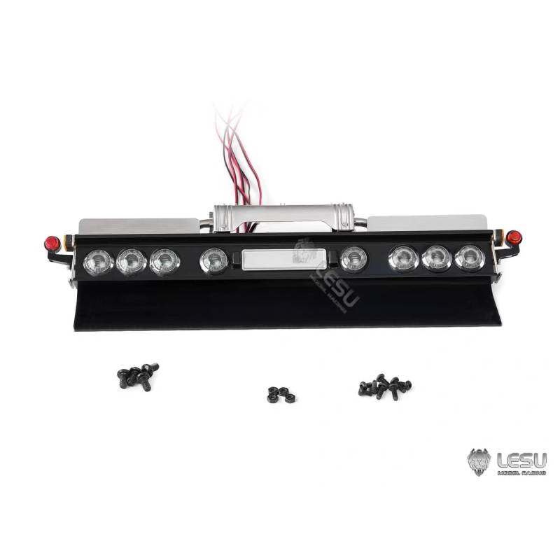Rear bumper with round lights and side marker lights for European 6x4 1/14 RC truck - Lesu S-1320