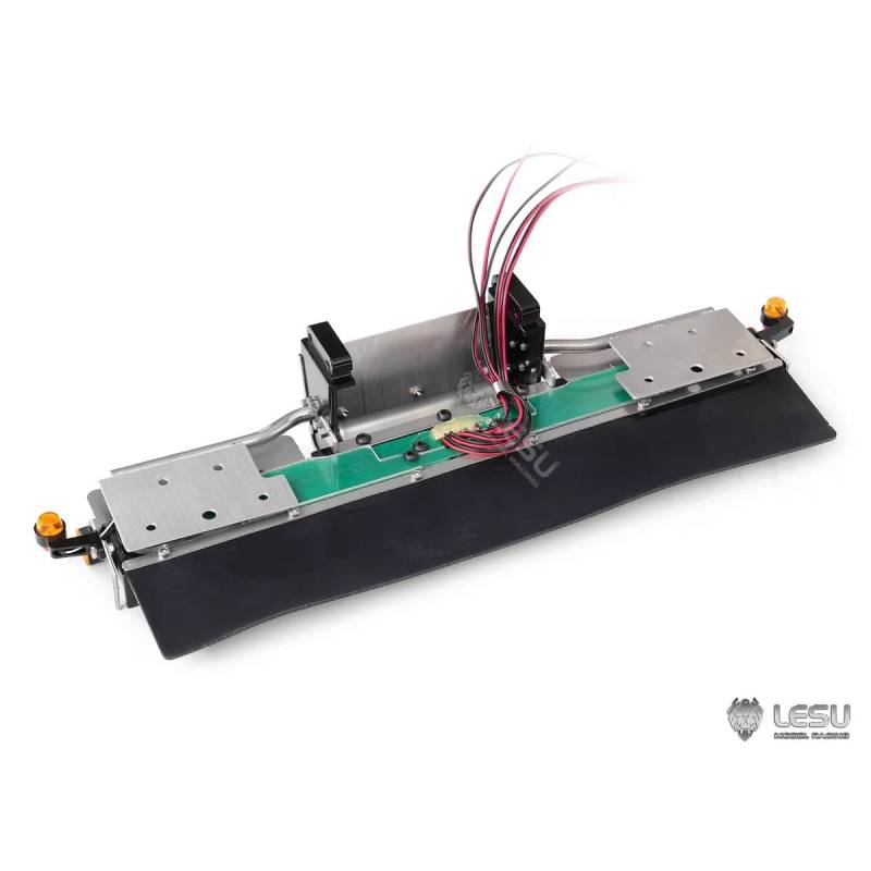 Rear bumper with round lights and side marker lights for European 6x4 1/14 RC truck - Lesu S-1320