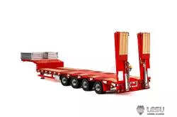 LESU 1/14 4-axle low loader semi-trailer with hydraulic ramps and steering axles for RC truck - LESU LS-A0054-KIT