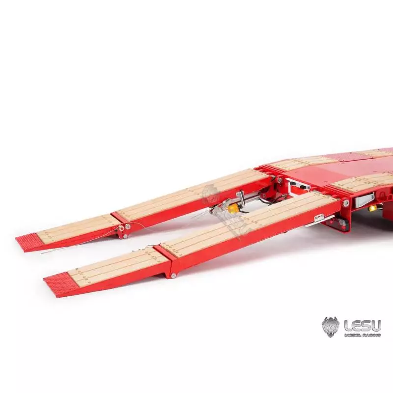LESU 1/14 4-axle low loader semi-trailer with hydraulic ramps and steering axles for RC truck - LESU LS-A0054-KIT