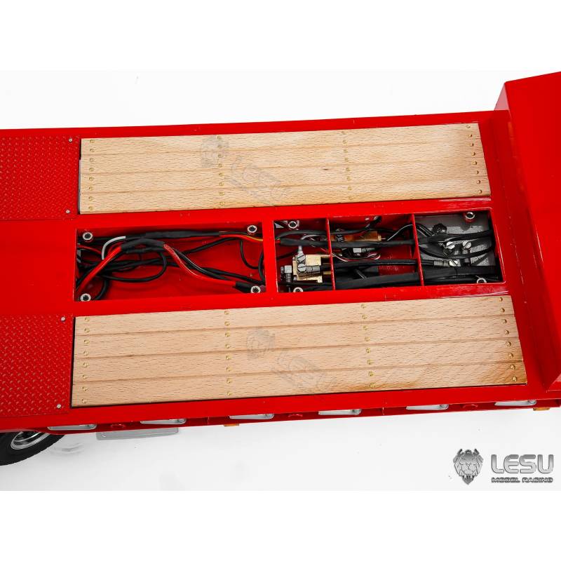 LESU 1/14 5-axle low loader semi-trailer with hydraulic ramps and steering axles for RC truck - LESU LS-A0055-KIT