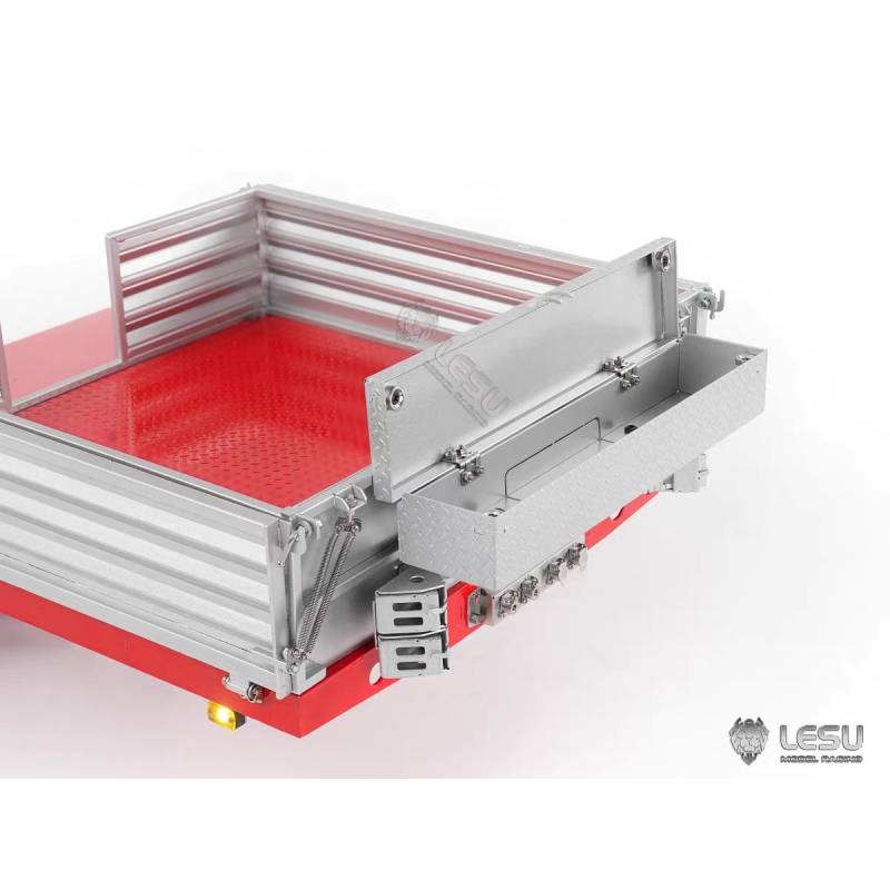 LESU 1/14 5-axle low loader semi-trailer with hydraulic ramps and steering axles for RC truck - LESU LS-A0055-KIT