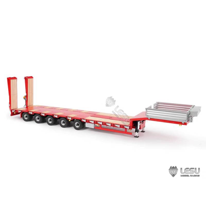 Semi-remorque porte-engin à 5 essieux directionnels et rampes hydrauliques LESU pour camion RC 1/14 - LESU LS-A0055-KIT