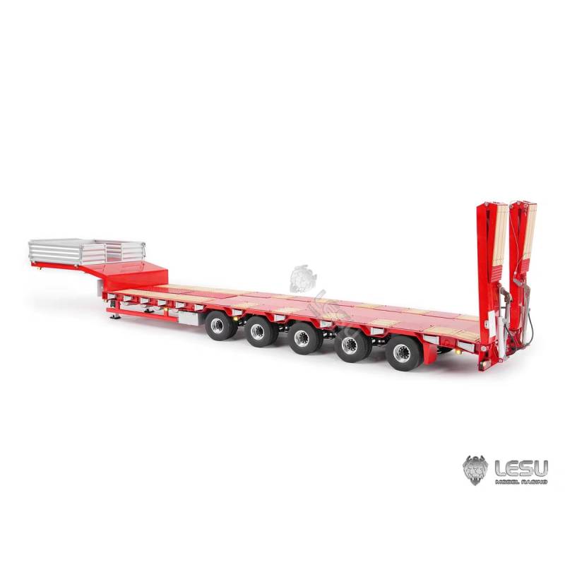 LESU 1/14 5-axle low loader semi-trailer with hydraulic ramps and steering axles for RC truck - LESU LS-A0055-KIT