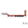 LESU 1/14 RED 4-axle low loader semi-trailer with hydraulic ramps and steering axles for RC truck - LESU LS-A0054-KIT-S