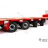 LESU 1/14 RED 4-axle low loader semi-trailer with hydraulic ramps and steering axles for RC truck - LESU LS-A0054-KIT-S