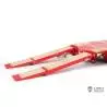 Semi-remorque porte-engin ROUGE à 5 essieux directionnels et rampes hydrauliques LESU pour camion RC 1/14 - LESU LS-A0055-KIT-S