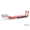 LESU 1/14 RED 5-axle low loader semi-trailer with hydraulic ramps and steering axles for RC truck - LESU LS-A0055-KIT-S