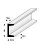 Set of 5 white plastic U-profiles 4.0mm length 330mmRaboesch 412-55-3