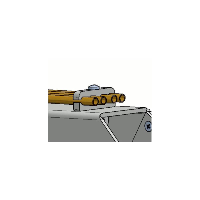 1 Bride de fixation pour 4 durites hydrauliques Ø3mm en 2 parties - Leimbach 09410E27