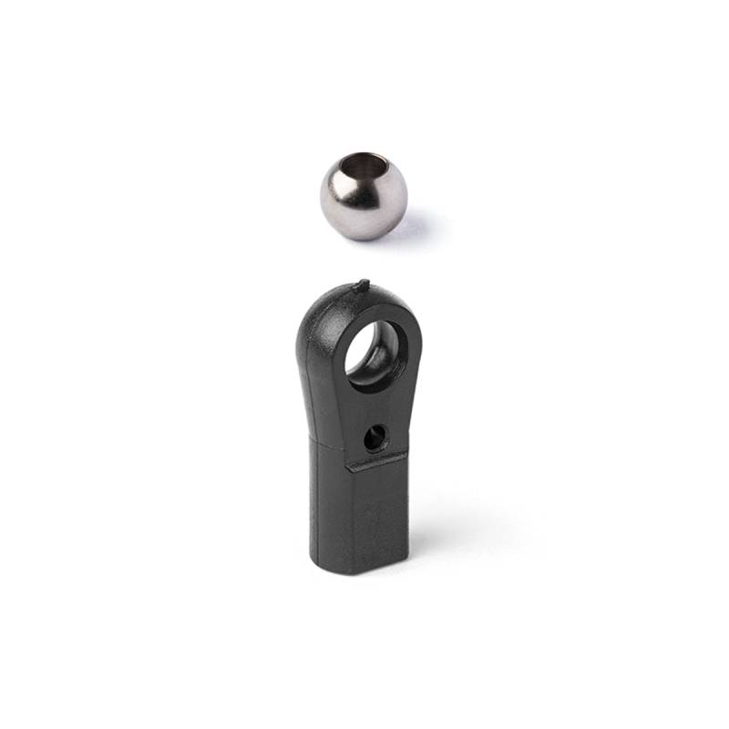 Paire de chapes à rotule M3 grande taille en nylon avec rotule Ø6mm percée à Ø3mm - KAVAN KAV50.14040