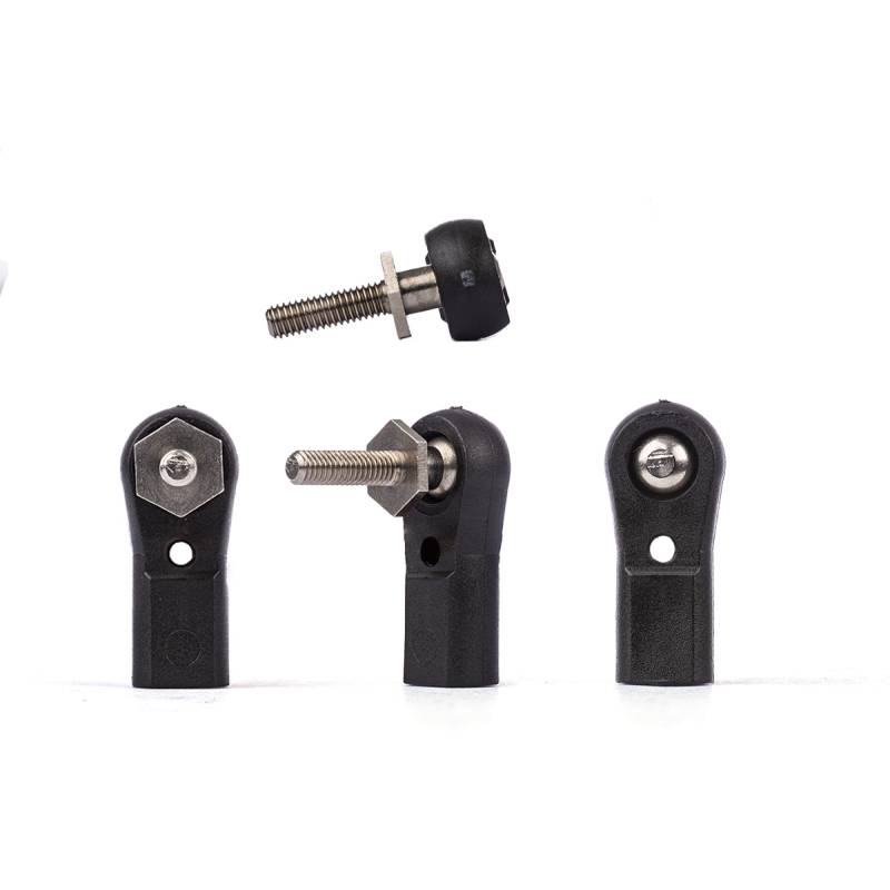 Paire de chapes à rotule M3 grande taille en nylon avec rotule Ø6mm filetée M3 - KAVAN KAV50.14080